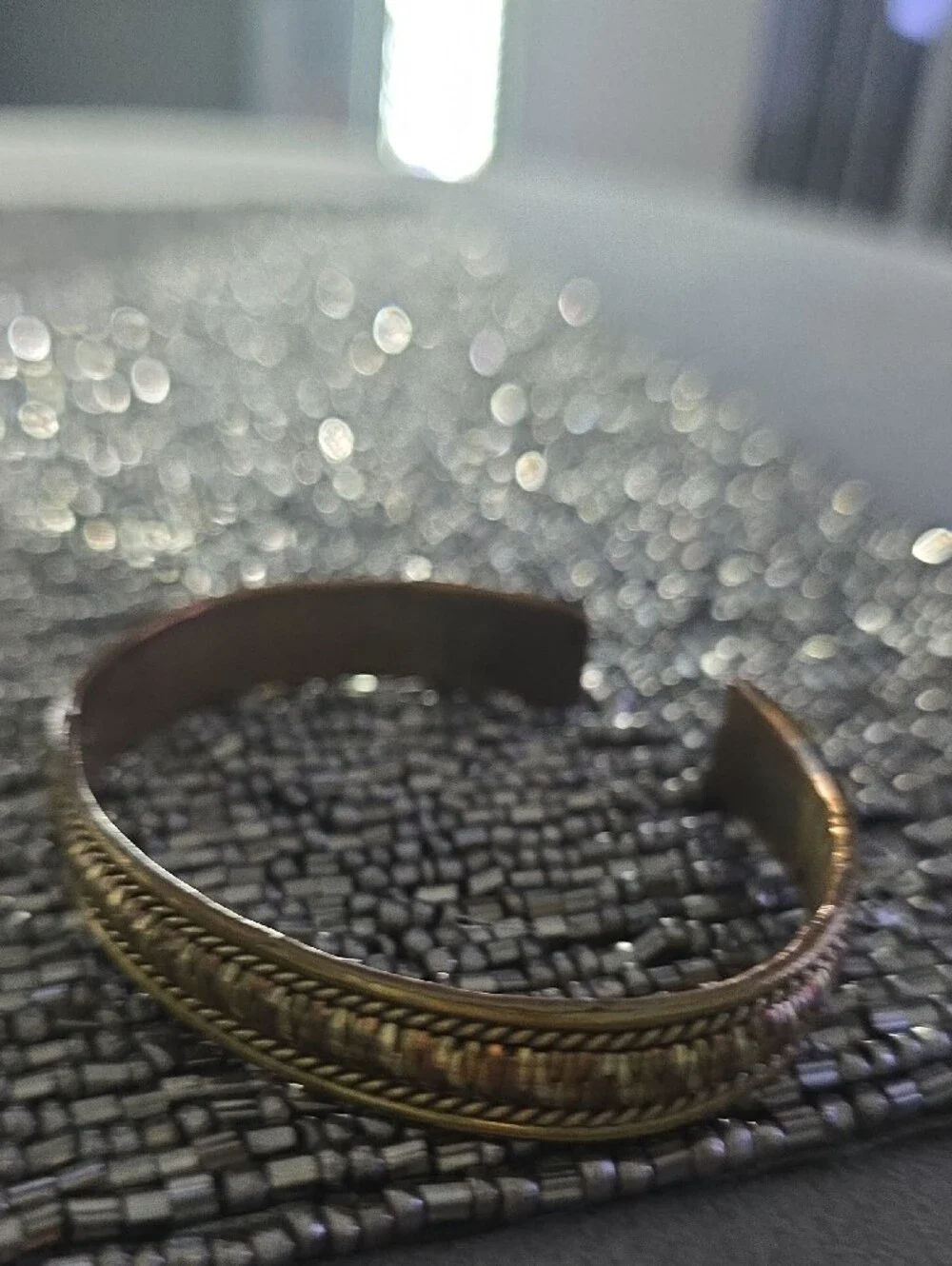 Vintage Gold-Tone Men's Braided Edge Cuff
